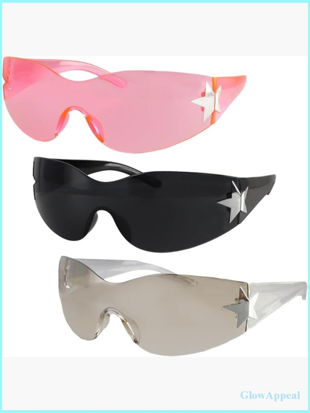 3 Pairs Y2K Sunglasses, HD Lenses, UV400 Protection, Retro Style
